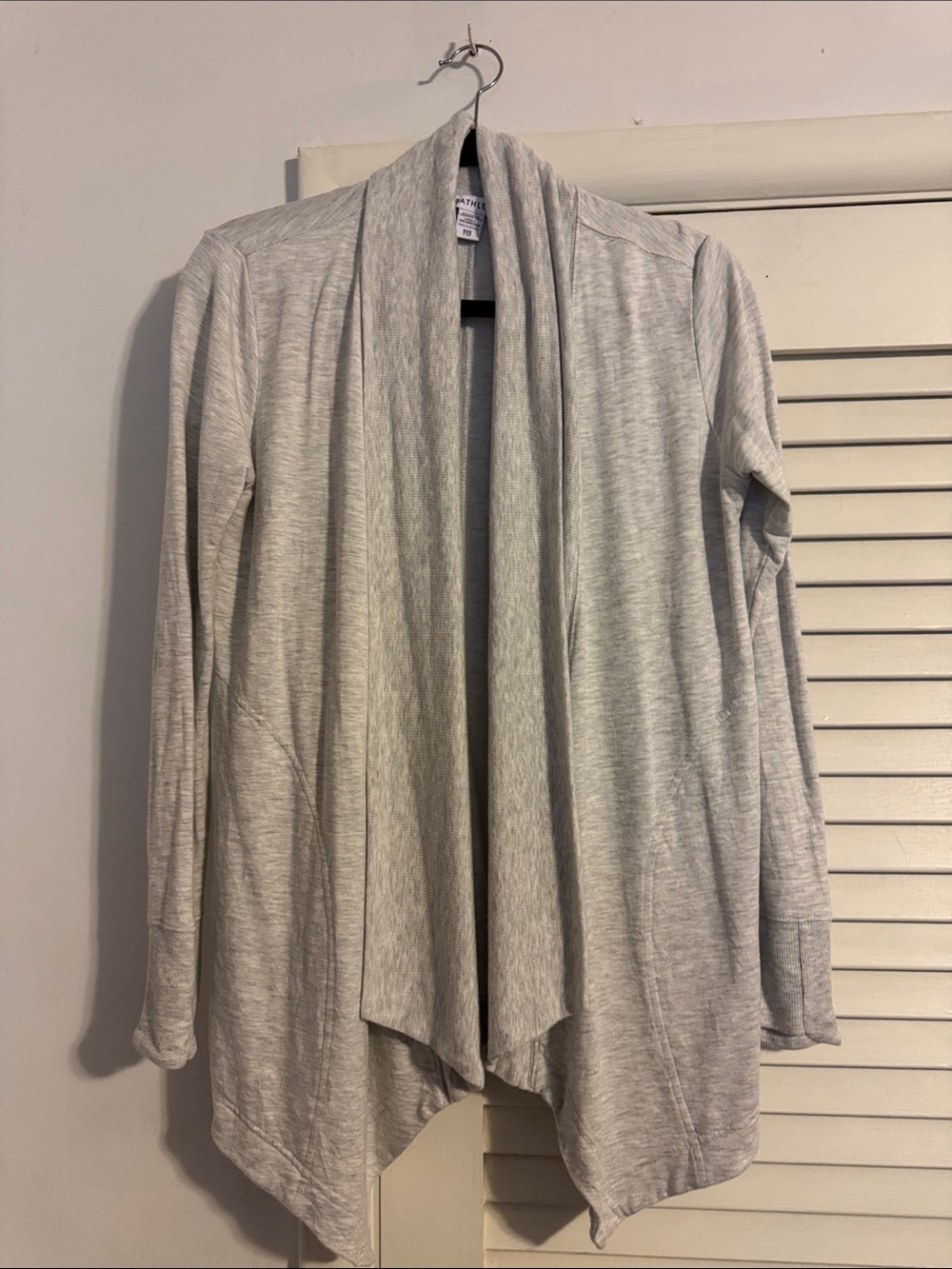 Athleta Light Gray Open-Front Draped Pranayama wrap